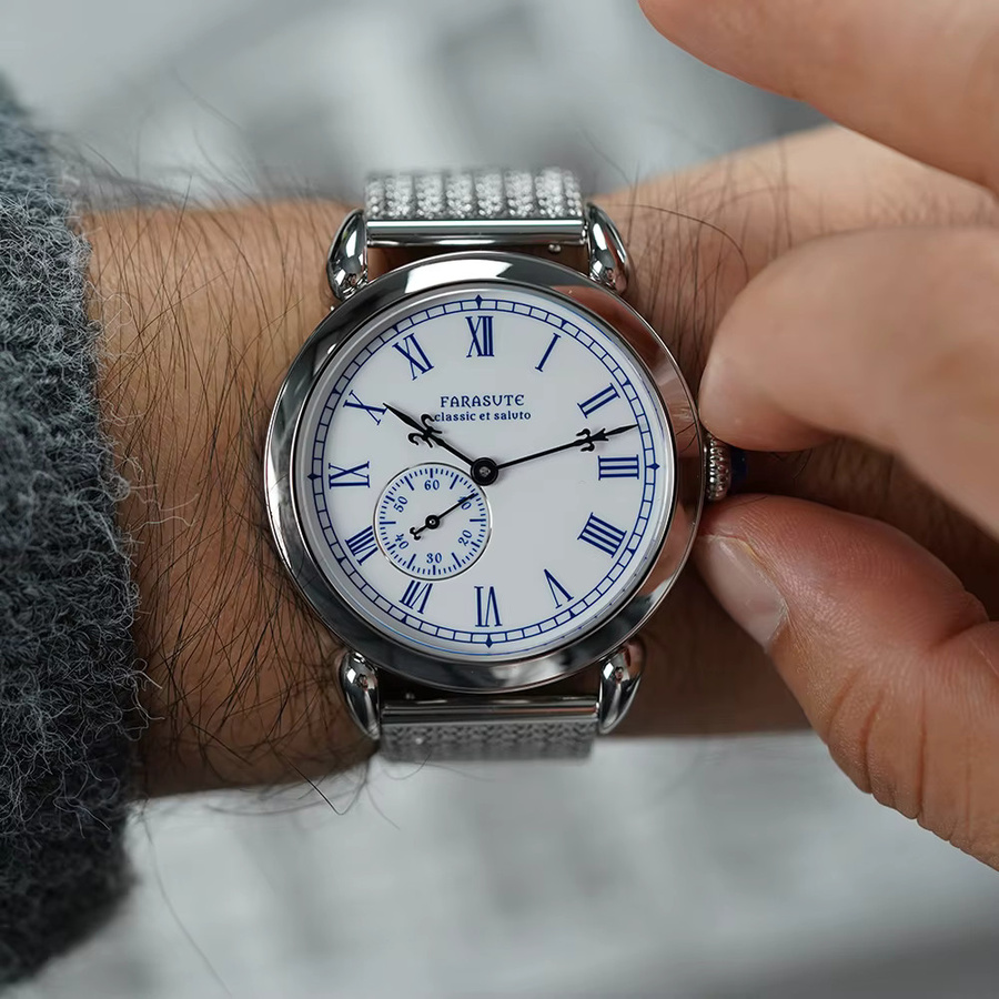 Farasute Armbanduhr, Automatik, Edelstahl, Silber, Saphirglas, Herren - Bild 3
