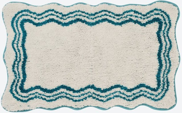 NKD Teppich in Jacquard-Optik modern weiß B/T: 80 x 50 cm - Bild 1