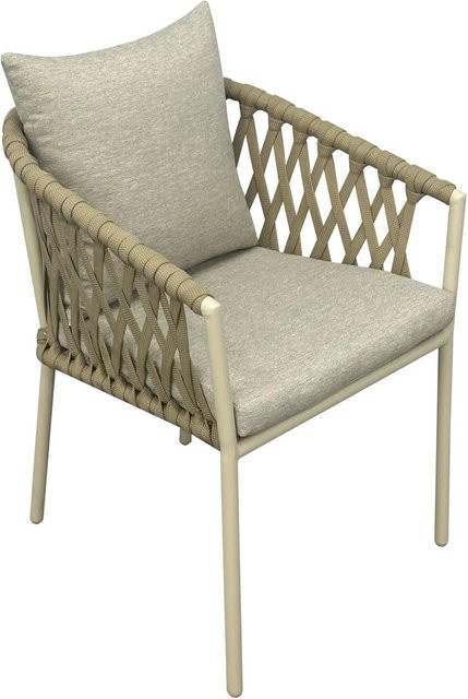 Greemotion Gartenstuhl Avola aus Aluminium mit Seilgeflecht in Beige-Grau, B/T/H: 59 x 66 x 79,5 cm - Bild 1