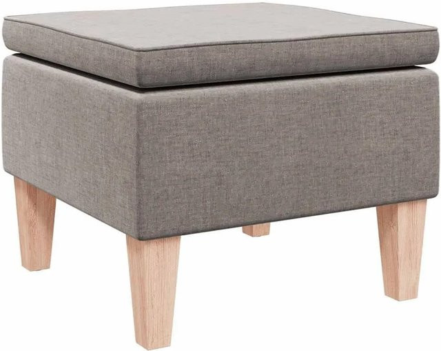 vidaXL Hocker in Taupe mit Holzbeinen und Stoffbezug B/T/H: 42 x 42 x 52 cm - Bild 1
