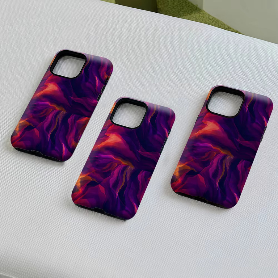 Potdemiel Aurea Case Matte Bumper MagSafe Schutzhülle für iPhone mit Wellenmuster in Lila und Orange - Bild 5