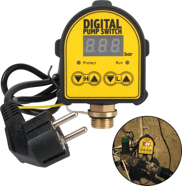 Digitaler Druckregler Schalter für Wasserpumpen und Kompressoren 220 V mit 1/2'' Interface und 0-10 Bar Regelbereich - Bild 1