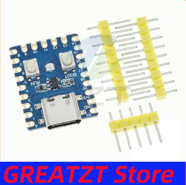 RP2350-Zero Mini-Entwicklungsboard basierend auf Raspberry Pi RP2350A mit Dual-Core, 520KB RAM, 4MB Flash und USB-C in Blau - Bild 1