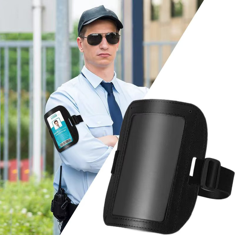Wasserdichter Armband-ID-Halter aus PU-Leder in Schwarz für Dokumente und Zugangskarten - Bild 2