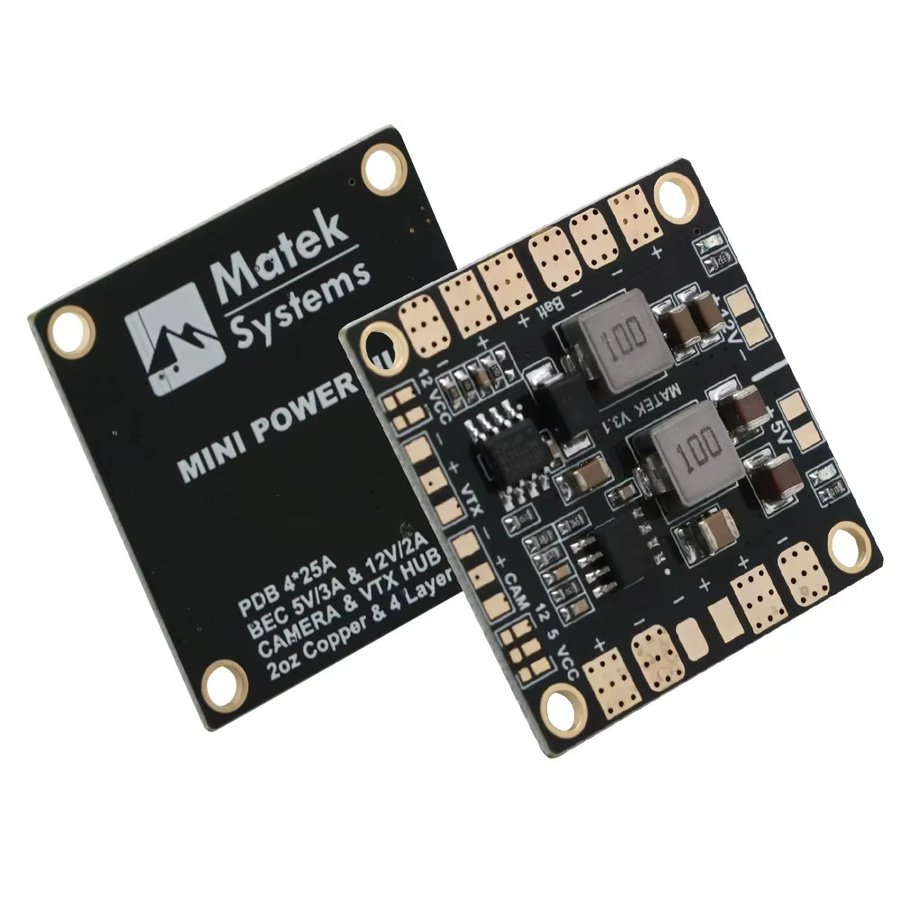 Matek Mini Power Hub Stromverteilerplatine PDB mit BEC 5V & 12V in Schwarz für FPV Multicopter und Quadcopter - Bild 2