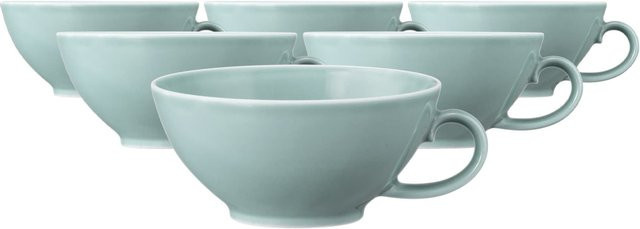 Seltmann Weiden Teetassen Beat Color Glaze Blau aus Porzellan 6er Set mit 140 ml pro Tasse - Bild 1