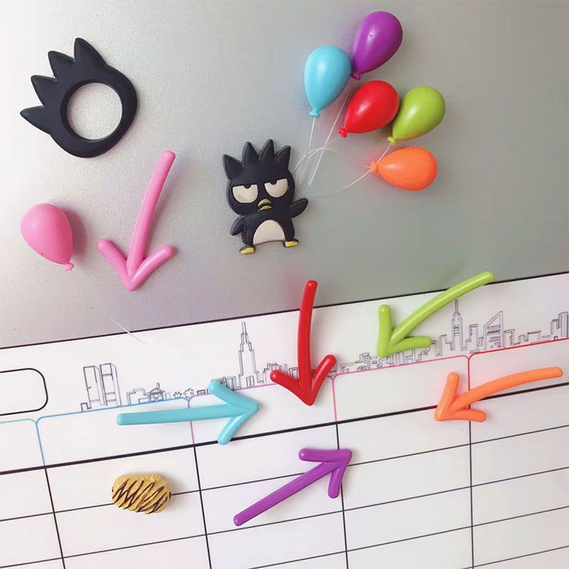 Niedlicher Ballon Pfeil Kühlschrank Magnet in Weiß und Mehrfarbig aus Kunststoff zur Dekoration und als Whiteboard für Nachrichten - Bild 2