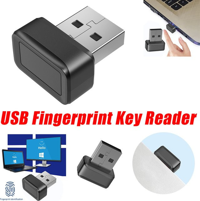 ALLOYSEED USB-Fingerabdruckleser Biometrischer Fingerabdruckscanner mit Windows Hello Unterstützung, 360 Grad Touch und Anti-Spoofing Technologie, Schwarz - Bild 1
