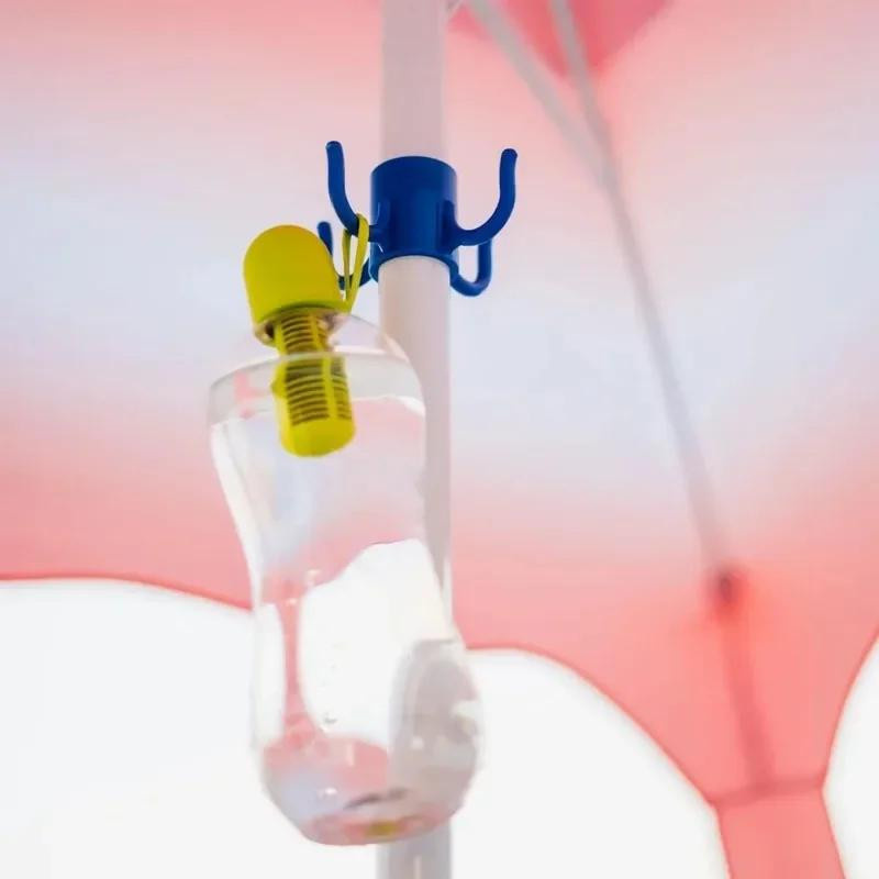 Yiran Strandschirm Hängehaken aus Kunststoff mit 4 Zinken in Blau zum Aufhängen von Handtüchern, Hüten, Kleidung und Zubehör - Bild 4