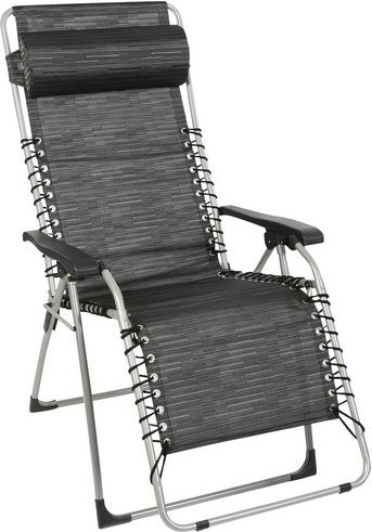 SUNGÖRL Relaxliege Oasi Superior XL in Grau mit verstellbarer Kopfstütze und Armlehnen, stufenlos verstellbar und klappbar - Bild 1