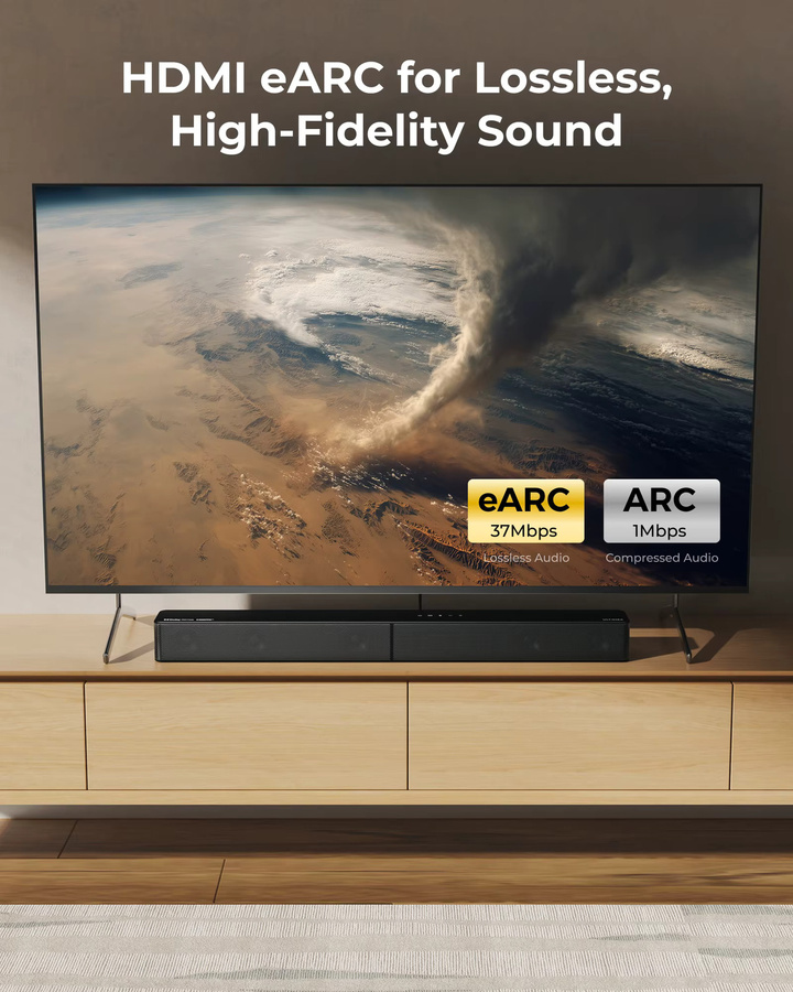 ULTIMEA Poseidon M60 Boom 5.1-Kanal Soundbar mit Dolby Atmos, 340W Heimkinosystem in Schwarz mit 5,25-Zoll Kabelgebundenem Subwoofer und APP-Steuerung - Bild 3