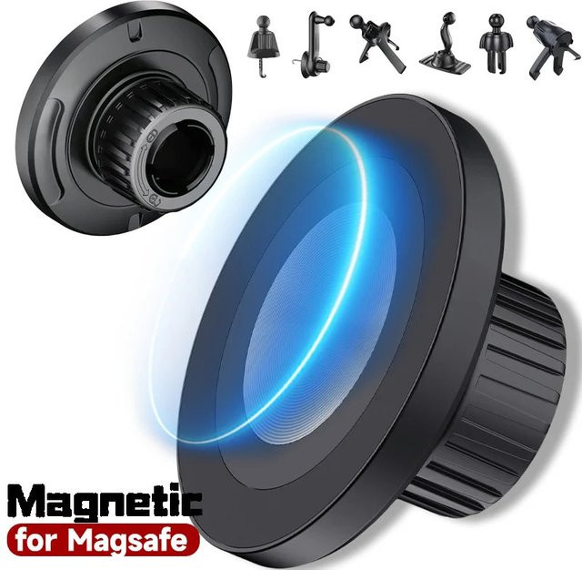 Mrgabwte Magnetische MagSafe Autohalterung für Smartphones in Schwarz, kompatibel mit 17-mm-Kugelkopf-Halterungen - Bild 1