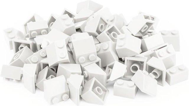 Yiran toy 3039 Dach 2x2 Fliese Baustein Schräge 45°, 20-teiliges Set, weiß, ab 6 Jahren - Bild 1