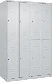 C+P Doppelstock-Spind Classic PLUS mit 4 Abteilen, Grau, Stahl, B/T/H: 120 x 50 x 185 cm - Bild 1