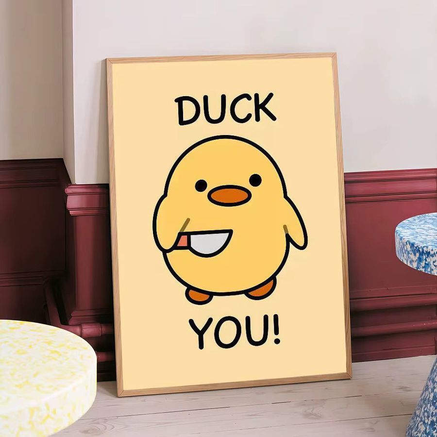 Vintage DIY Klebeposter mit lustigem Meme Gans und Ente für dein Zuhause, Bar oder Café, B/H: 15 x 15 cm - Bild 3