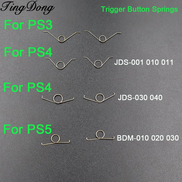 TingDong 20 Stück L2 R2 Trigger Button Metallfedern Ersatzteile in Silber für PS5 PS4 und PS3 Controller - Bild 1