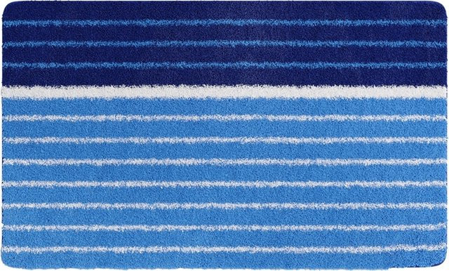 Badematte TANDEA blau gestreift modern aus Polyacryl, B/T: 60 x 100 cm - Bild 1