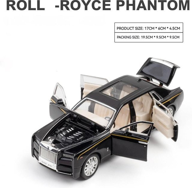 Linyi toy car Rolls Royce Phantom VIII Luxuslimousine, 1:32, Metall, Sound, ab 14 Jahren - Bild 1