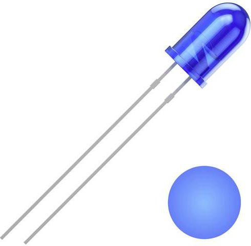 Quadrios LED Blau Rund 5mm 1300 mcd 30° 20mA 3V bedrahtet - Bild 1