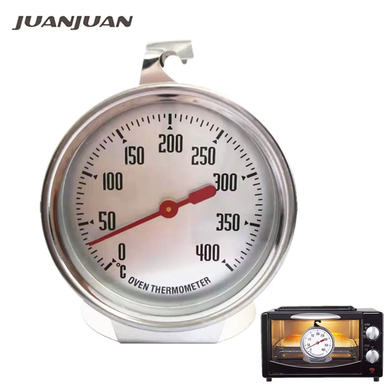 JUANJUAN Ofenthermometer aus Edelstahl in Silber, rundes Thermometer für Lebensmittel und Fleisch mit Messbereich 0-400 Grad - Bild 2