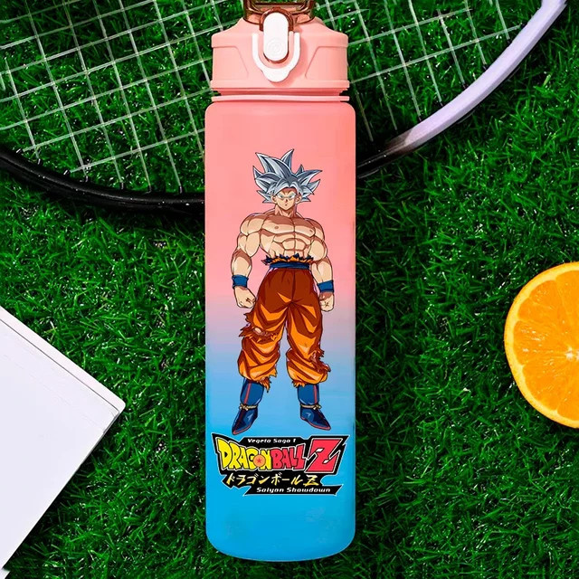 Bandai Dragon Ball Trinkflasche mit Strohhalm Son Goku und Son Gohan Motiv, 750 ml, Mehrfarbig - Bild 1