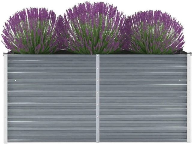 Furnicato Garten-Hochbeet aus verzinktem Stahl in Grau, B/T/H: 160 x 40 x 77 cm - Bild 1