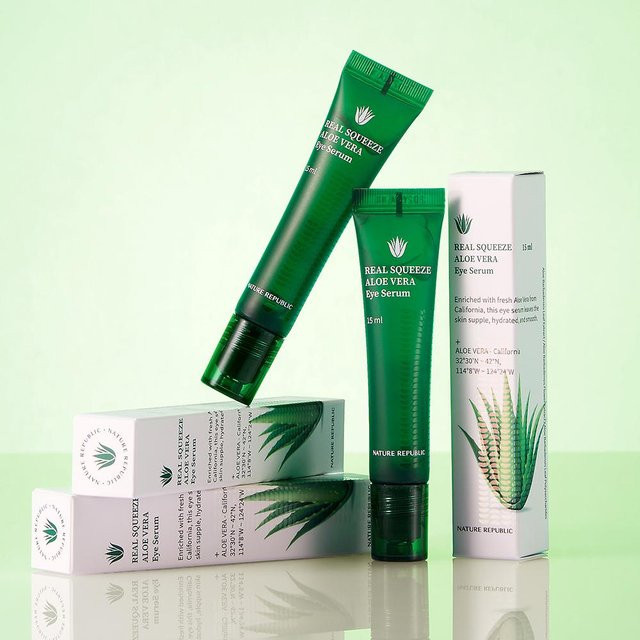 Nature Republic Real Squeeze Aloe Vera Augen-Serum, 15 ml, mit Peptide - Bild 1
