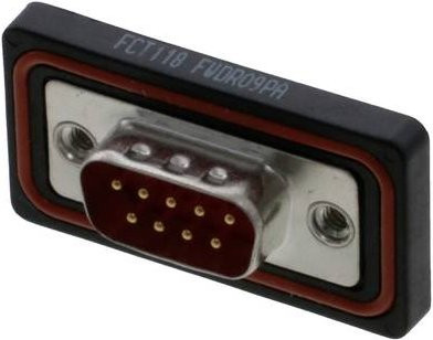 Molex D-SUB Steckverbinder 9-polig Lötkelch Box aus Kunststoff in Rot und Schwarz - Bild 1