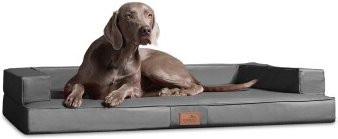 Tierlando Orthopädisches Hundesofa GIBSON VISCO aus Kunstleder in Grau mit abnehmbarem Bezug, B/T/H: 80 x 60 x 22 cm - Bild 1