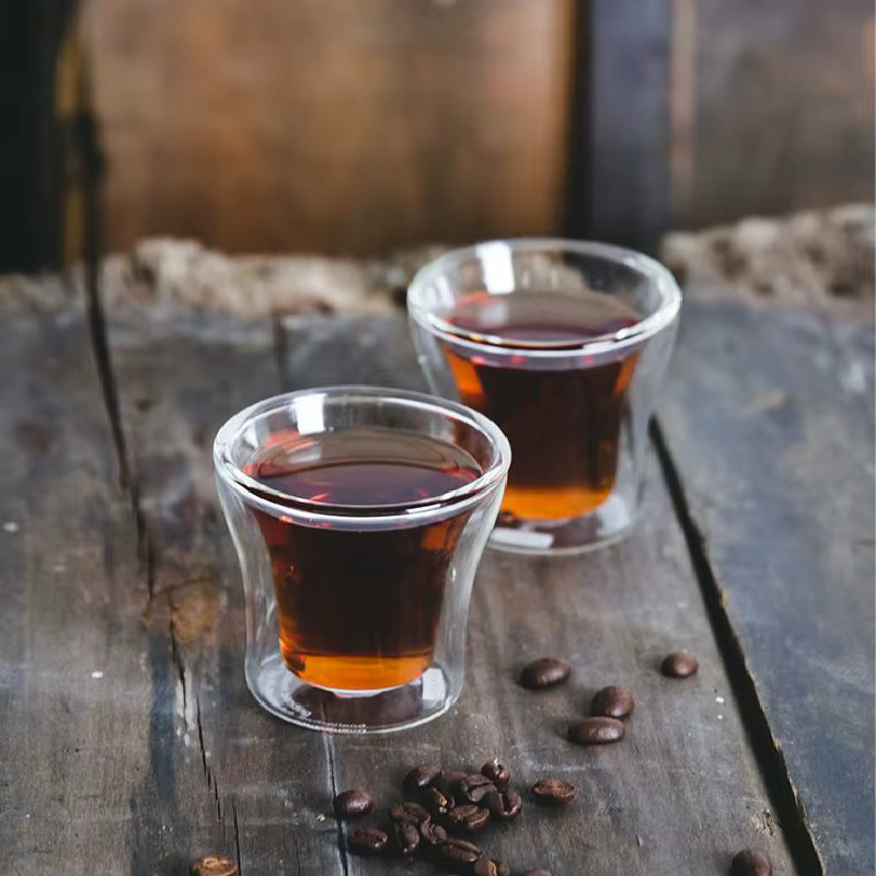 YWDL Doppelwandige Glasbecher aus Borosilikatglas, transparente Frühstückstassen für Kaffee und Tee - Bild 4
