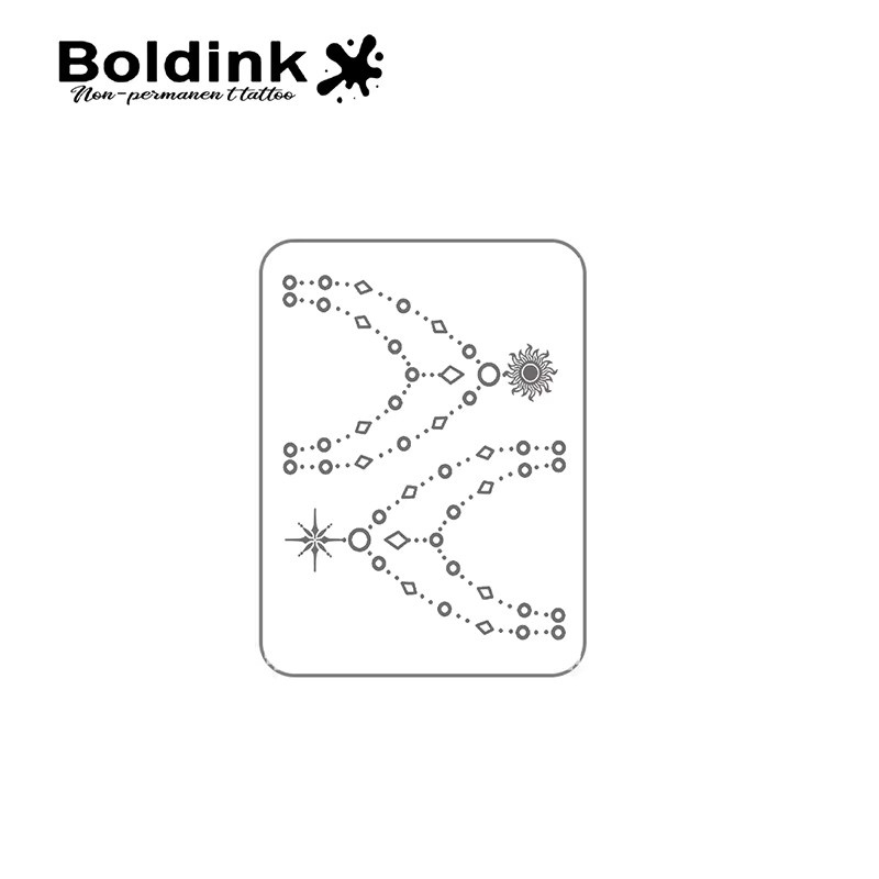 Boldink Semi-permanentes Tattoo Sonne Mond und Sterne, Unisex - Bild 3