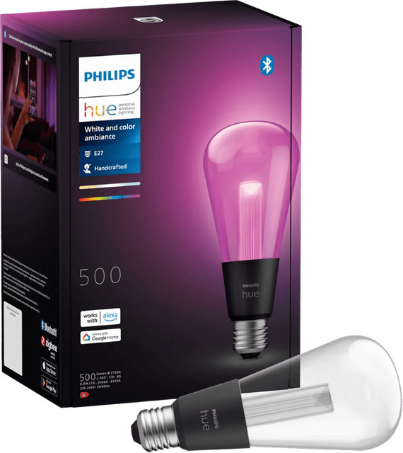 Philips Hue White & Color Ambiance Lightguide Edison ST72 LED-Leuchtmittel E27, 500lm, Multicolour/Weiß - Bild 1