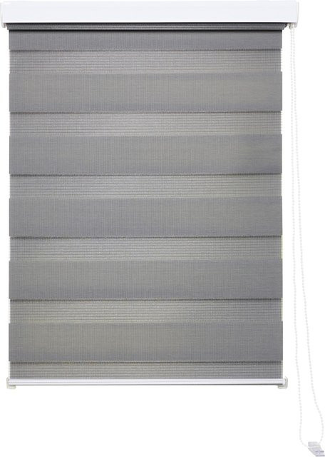 Ondeco Doppelrollo Duo Kassetten Seitenzugrollo mit Klemmträger, Grau, Breite: 60 cm, Höhe: 160 cm - Bild 1