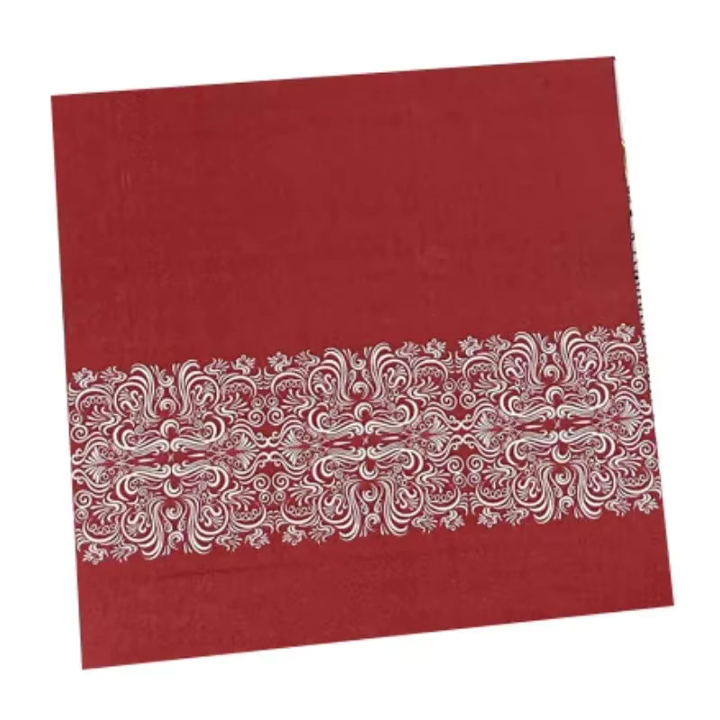 GUANYAO Papierservietten mit Blumenmuster in Rot, 2-lagige Einwegservietten für die Tischdekoration, 20 Stück - Bild 4