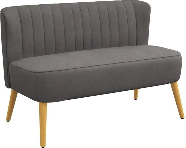 HOMCOM 2-Sitzer Stoffsofa in Skandi Design, grau, B/T/H: 117 x 56,5 x 77 cm - Bild 1