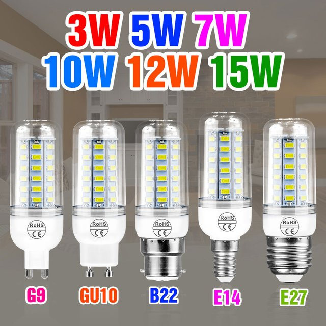 CanLing LED Leuchtmittel 15W Warmweiß für E27/E26/E14/GU10/B22/G9 Fassungen, Weiß - Bild 1