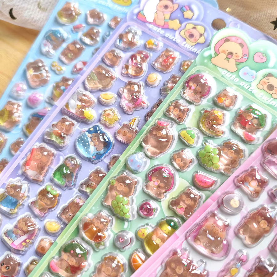 Capybara Pop Seal Harzaufkleber-Set von Anime Worlds Store, 4 Stück, Mehrfarbig, Verzierungen für Planer und Kunsthandwerk - Bild 1