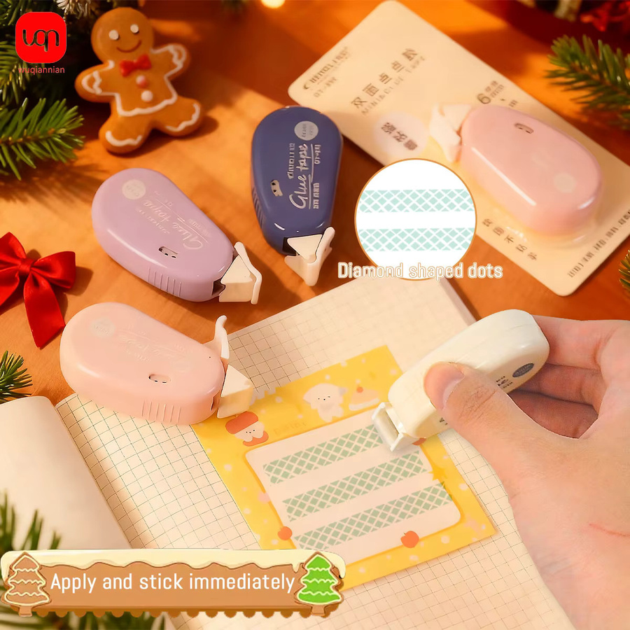 WQN Doppelseitiges Klebeband für Weihnachten und DIY Handwerk, Weiß, Länge: 6 m, Breite: 6 mm - Bild 2