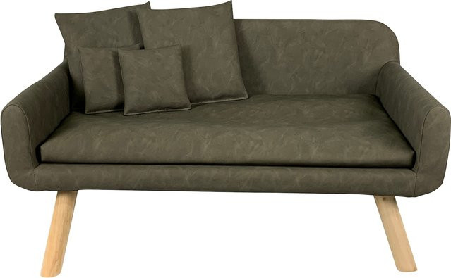 SILVIO DESIGN Hundesofa Sirius aus Holz mit Kunstleder im klassischen englischen Stil - Bild 1