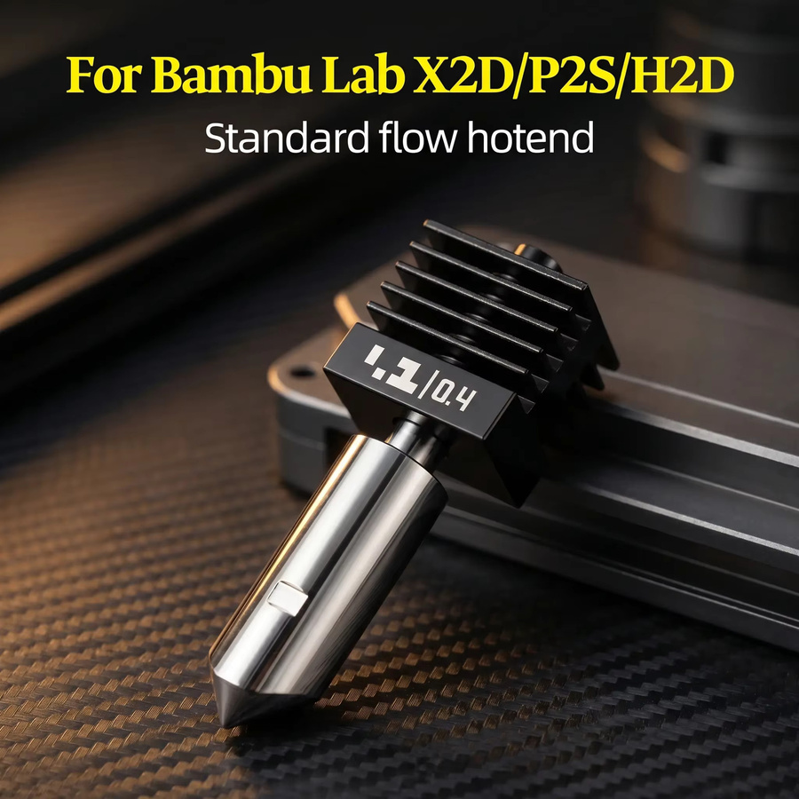 Bambu Lab P2S Verbessertes Hotend aus gehärtetem Stahl mit austauschbaren Düsen 0,2 mm, 0,4 mm, 0,6 mm und 0,8 mm für deinen 3D-Drucker - Bild 2
