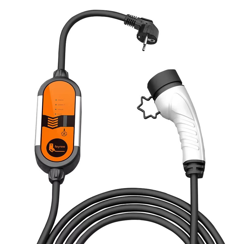 Feyree Tragbares EV-Ladegerät Typ 2 mit 3,5KW und 5m Ladekabel, Einstellbare Stromstärke, Schuko-Stecker, Orange - Bild 7