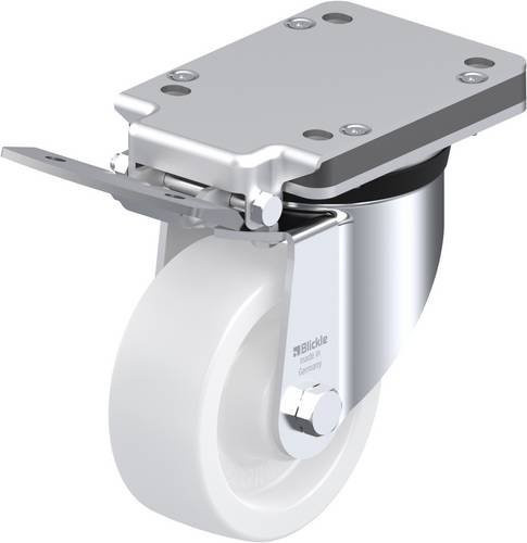 Blickle Lenkrolle LK-SPO 127G-IS mit Feststeller, Rad-Durchmesser: 125 mm, Tragfähigkeit: 600 kg, Farbe: Weiß - Bild 1