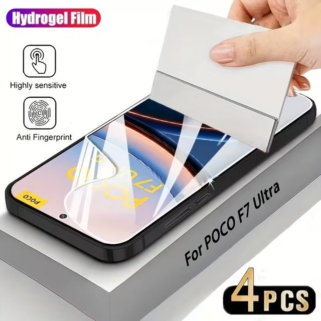 4 Stück Hydrogel-Displayschutzfolie für Xiaomi Poco C71 C85 Mi 11i F7 F8 Ultra X3 NFC X4 GT M4 X5 X6 X7Pro M5 M5s, transparent - Bild 1