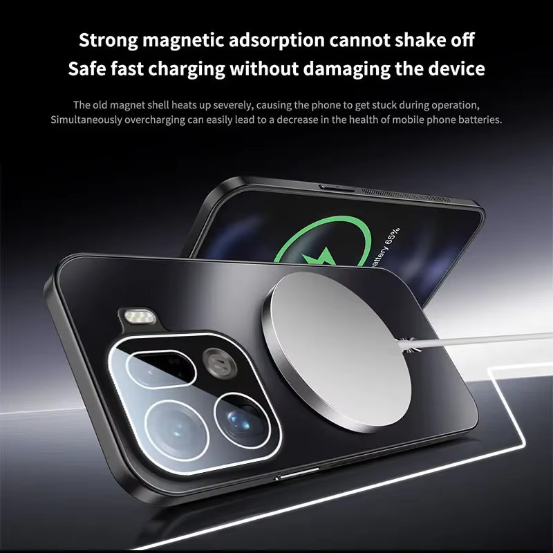 Glitzernde Schutzhülle für OPPO Find X9 Pro und Find X8 Ultra X8S+ X8 Plus mit magnetischer Wärmeableitung und Linsenfolie in Blau oder Schwarz - Bild 2