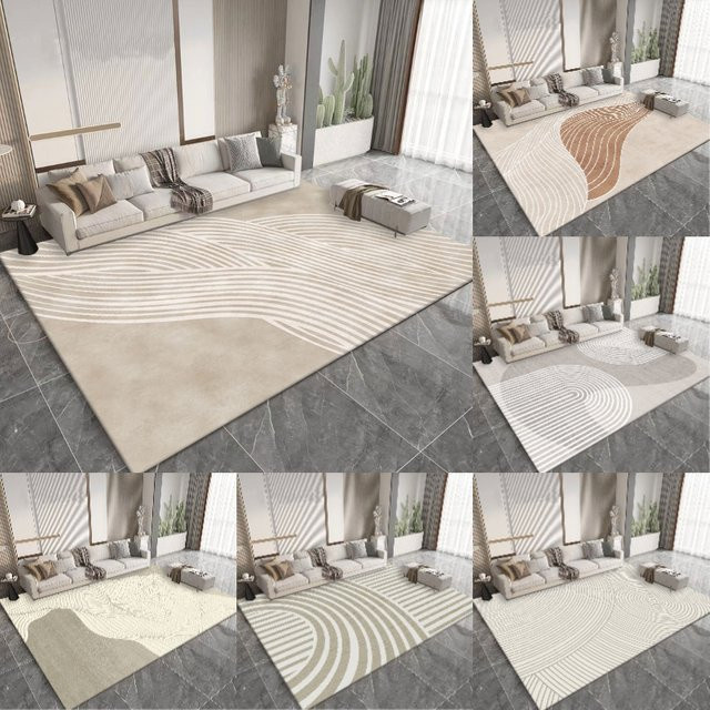 Waschbarer Teppich im skandinavischen Design in Beige für Wohnzimmer und Schlafzimmer - Bild 1