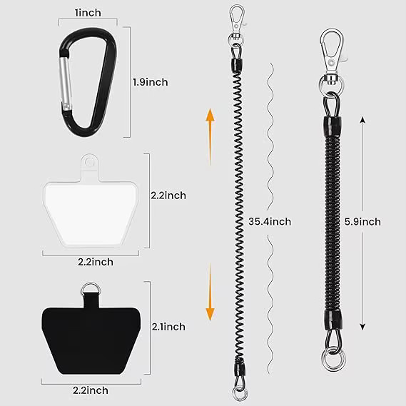 Verstellbares Anti-Verlust-Handyband mit Clip in Schwarz für Wandern, Radfahren und Outdoor-Aktivitäten - Bild 2