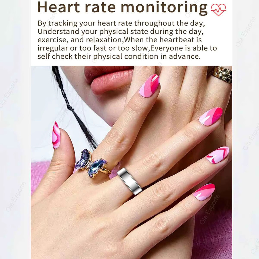 Ola Esporte Smart Ring 2026 in Gold mit Herzfrequenz-, Blutdruck- und Sauerstoffüberwachung, 5ATM wasserdicht, kompatibel mit iOS und Android, Unisex - Bild 1