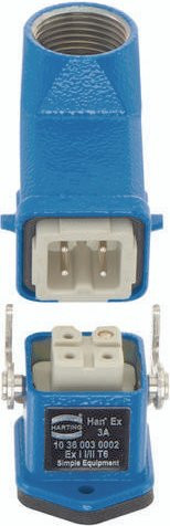HARTING Steckverbinder-Set 10360030002 in Blau mit 3+PE Polen - Bild 1