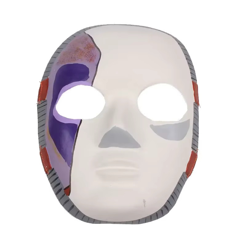 Novedan Sally Face Cosplay Requisiten, Latex Gesichtsmaske, Perücke, Blau, Set / Bundle - Bild 2