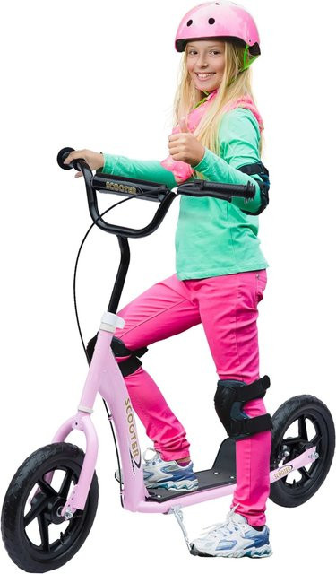 HOMCOM Kinderroller mit Hinterbremse Rosa - Bild 1